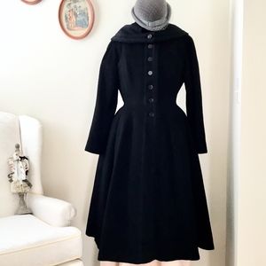 1950 Vintage Embroidered Princess Cape Collar Coat